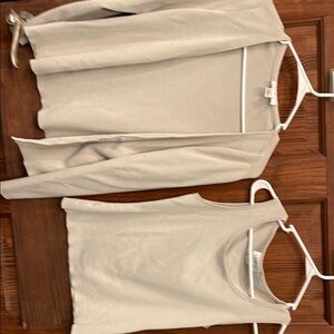 LOFT Cream Cardigan and Tank Set
